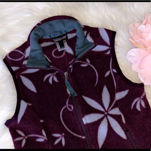 FLASH SALE‼️PATAGONIA Fleece Floral Print Vest - Picture 4 of 5